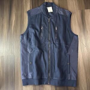 Calvin Klein Men's Vest Size Large Zip Up Navy Blue NEW